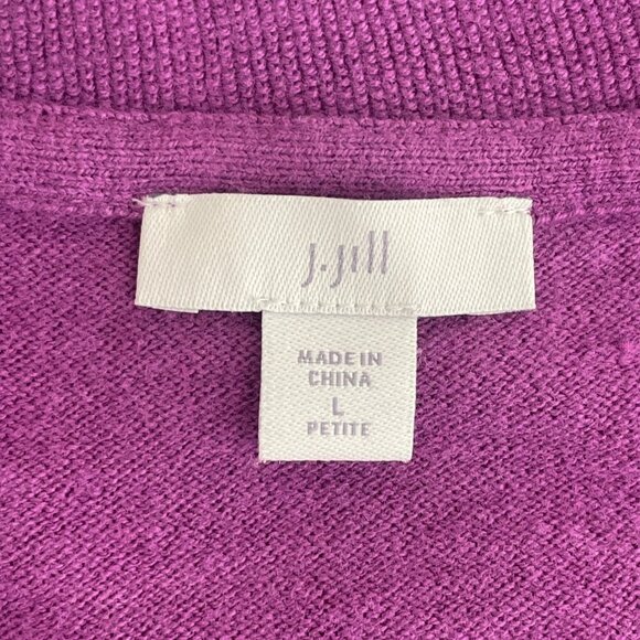 J. Jill Crew Neck Sweater Purple Sz PETITE L EUC - Picture 3 of 4